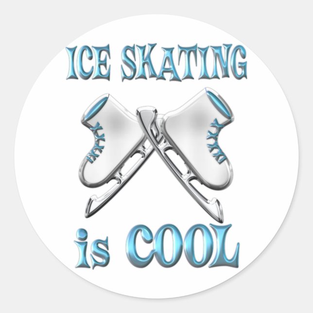 Ice Skating is Cool Classic Round Sticker (Front)