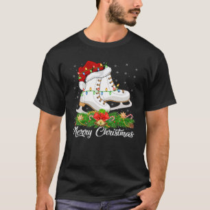 Ice Skating Lover Matching Santa Hat Ice Skating C T-Shirt