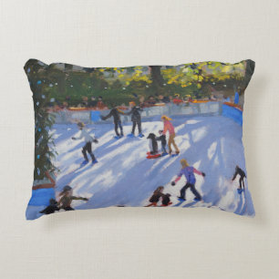 Ice skating Natural History Museum 2014 Accent Pillow