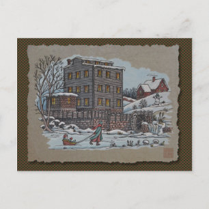 Ice Skating On Gristmill Pond Postcard
