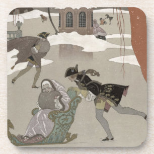 Ice Skating on the Frozen Lake, illustration for Coaster