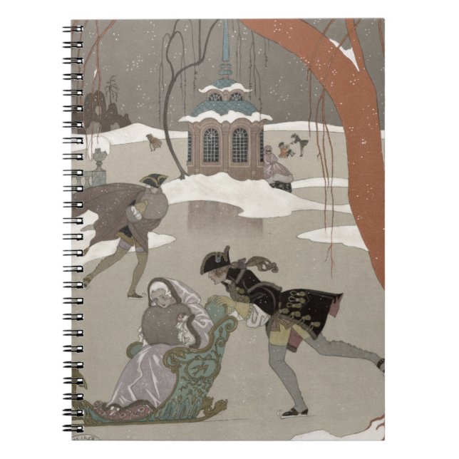 Ice Skating on the Frozen Lake,  illustration for Notebook (Front)