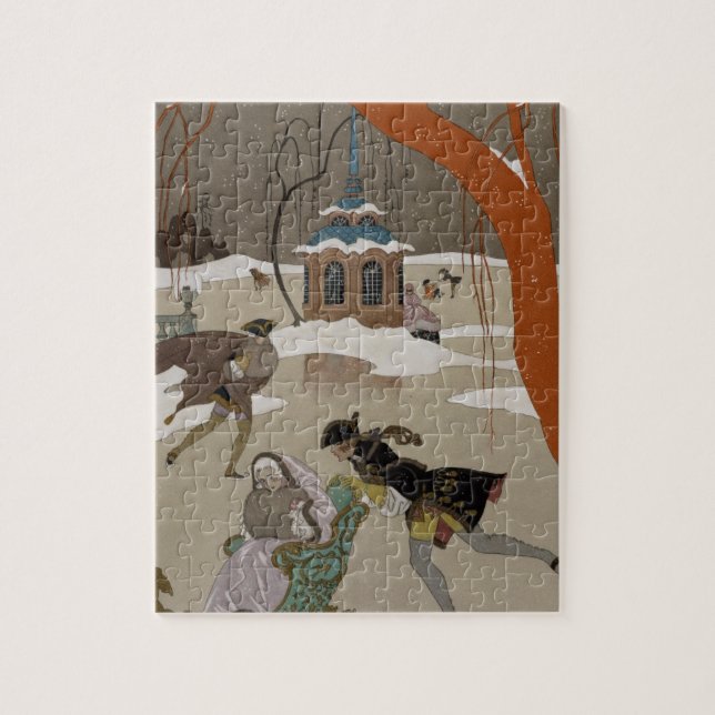 Ice Skating on the Frozen Lake Jigsaw Puzzle (Vertical)
