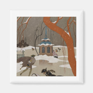 Ice Skating on the Frozen Lake Magnet