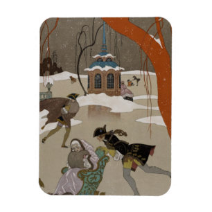 Ice Skating on the Frozen Lake Magnet
