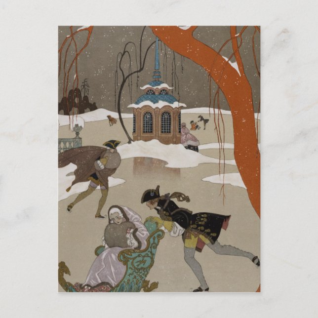 Ice Skating on the Frozen Lake Postcard (Front)