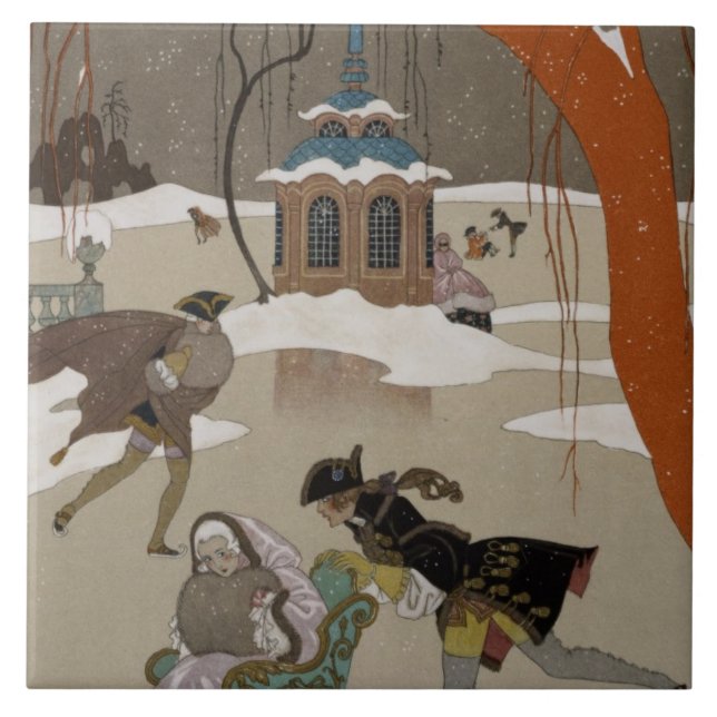 Ice Skating on the Frozen Lake Tile (Front)