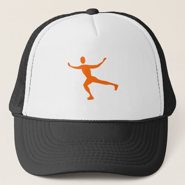 Ice Skating - Orange Trucker Hat (Front)