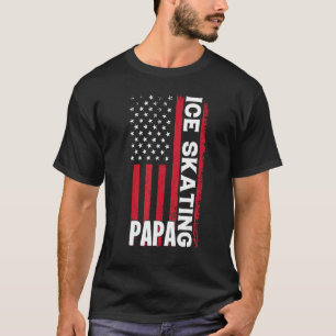 Ice Skating Papa American Flag Father's Day Men's T-Shirt