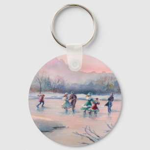 ICE SKATING PARTY by SHARON SHARPE Keychain