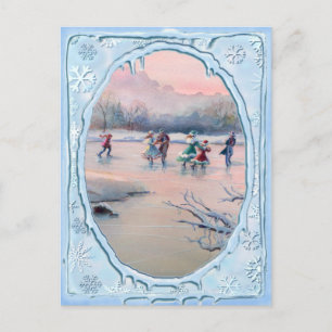 ICE SKATING PARTY by SHARON SHARPE Postcard