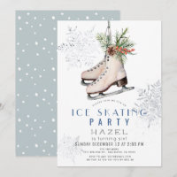 Ice Skating Party Frozen Snowflake White Birthday