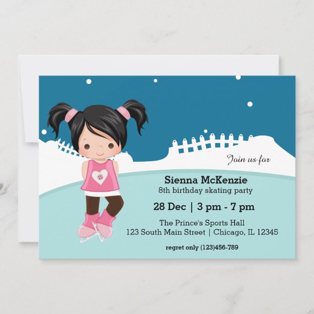 Ice Skating party Invitation (Front)