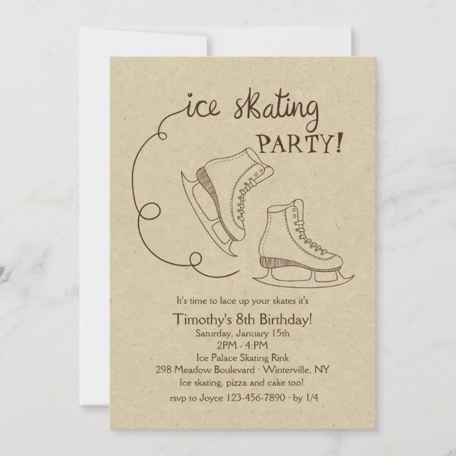 Ice Skating Party Invitation (Front)