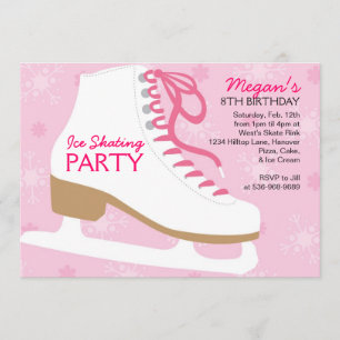 Ice Skating Party Invitations - Pink