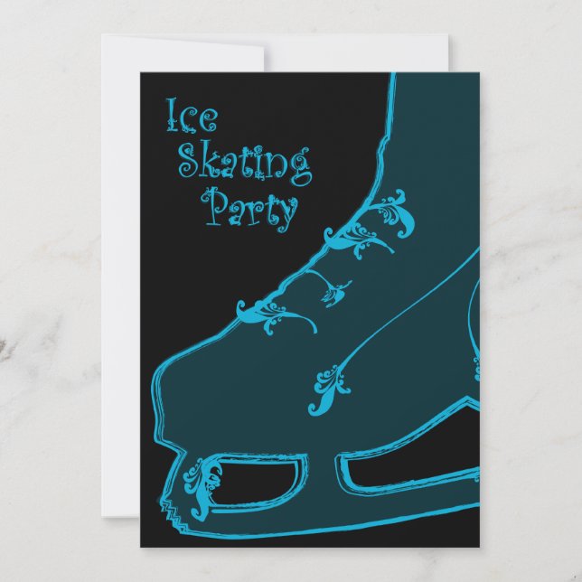 ice skating party paisley invitation (Front)