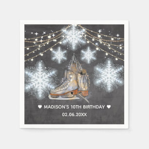 Ice Skating Party Personalized Birthday Napkin