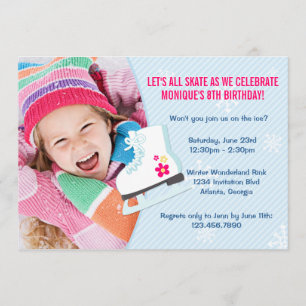 Ice Skating Party Photo Invite
