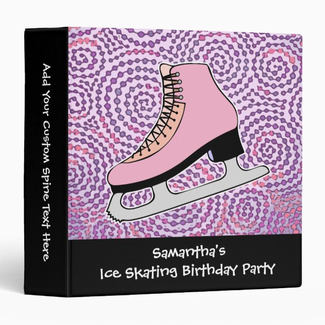 Ice Skating Party, Pink Skate Binder (Front/Spine)