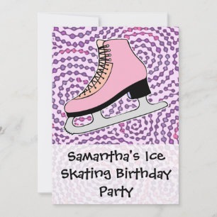 Ice Skating Party, Pink Skate Invitation