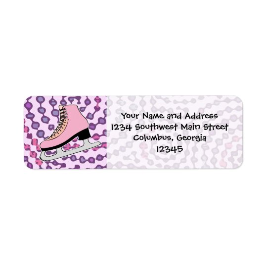 Ice Skating Party, Pink Skate Return Address Label