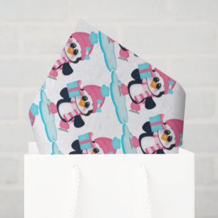 Ice skating Penguin Christmas tissue paper