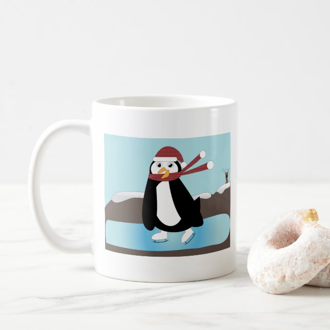 Ice Skating Penguin Mug (With Donut)