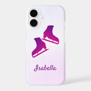 Ice skating phone case figure skates purple pink