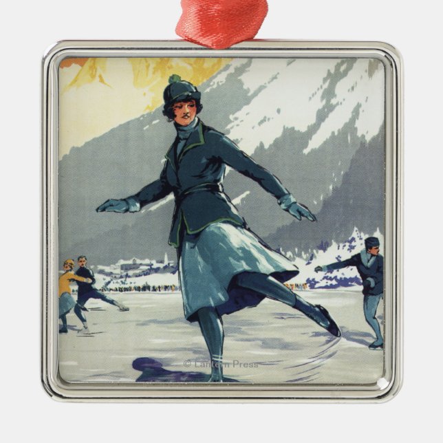 Ice Skating - PLM Olympic Promo Poster Metal Ornament (Front)