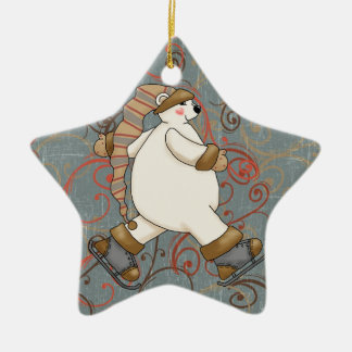 Ice Skating Polar Bear Holiday Ornament