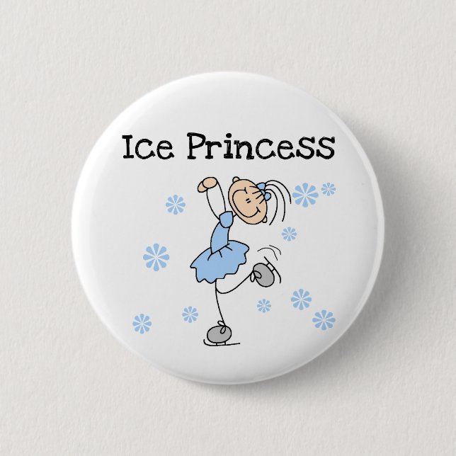 ICE SKATING PRINCESS 2 INCH ROUND BUTTON (Front)