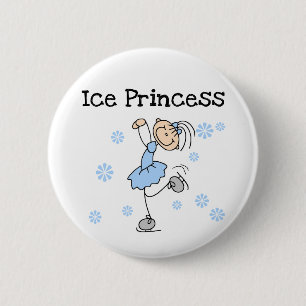 ICE SKATING PRINCESS 2 INCH ROUND BUTTON