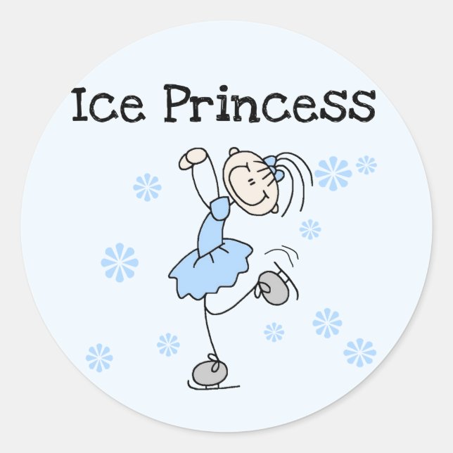 Ice Skating Princess Tshirts and Gifts Classic Round Sticker (Front)