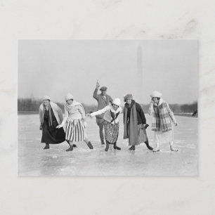 Ice Skating Race, 1925 Postcard