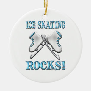 Ice Skating Rocks Ceramic Ornament