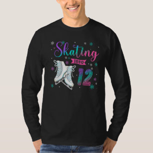 Ice Skating Rolling 12th Birthday Party Girl Famil T-Shirt