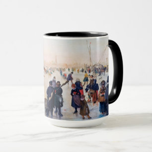 Ice Skating Scene Fine Art Christmas Gift Mug