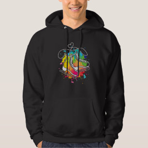 Ice Skating Shoes Heart Figure Skater Roller Skat Hoodie