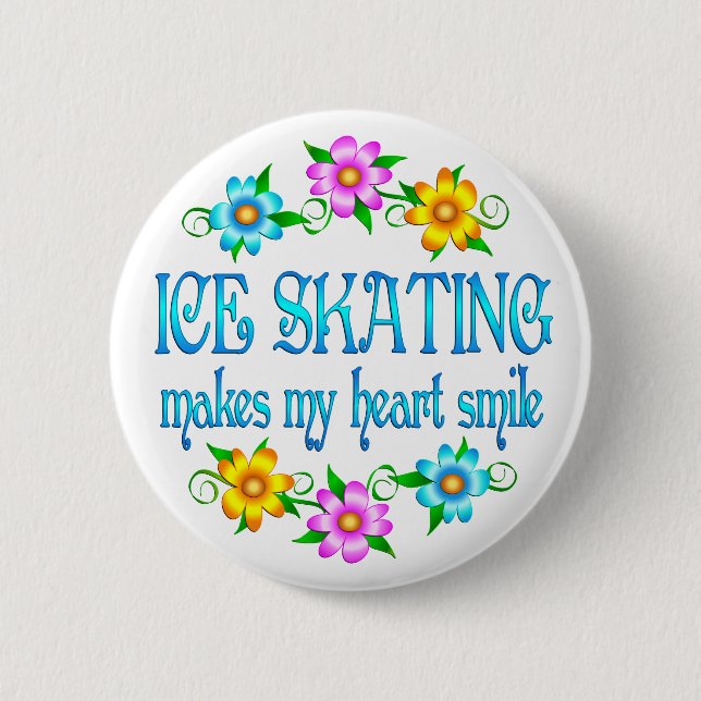 Ice Skating Smiles 2 Inch Round Button (Front)