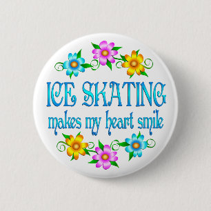Ice Skating Smiles 2 Inch Round Button