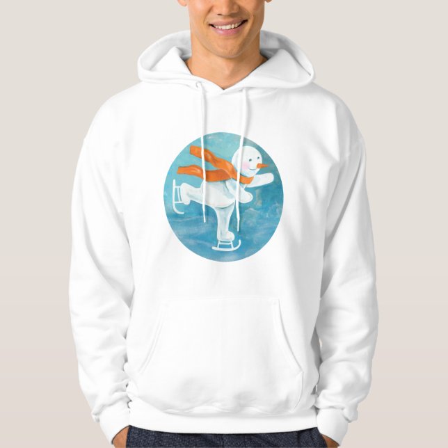 Ice Skating Snowman  Hoodie (Front)