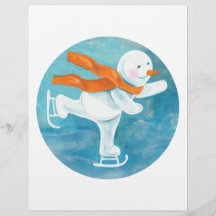 Ice Skating Snowman  