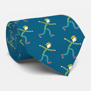 Ice Skating Stickman Tie