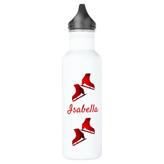 Ice skating water bottle figure skates red (Left)