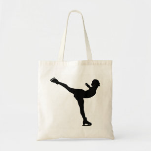 Ice Skating Woman Silhouette Tote Bag
