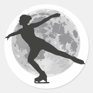 Ice Skating Womens Art  Classic Round Sticker