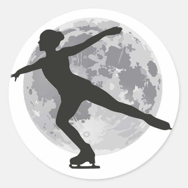 Ice Skating Womens Art  Classic Round Sticker (Front)