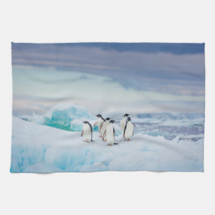 Ice & Snow Adelie Penguins Antarctica Kitchen Towel