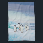 Ice & Snow | Adelie Penguins Antarctica Kitchen Towel<br><div class="desc">This amazing Getty Images photo features a group of Adelie penguins rest on vivid blue ice in Antarctica.</div>