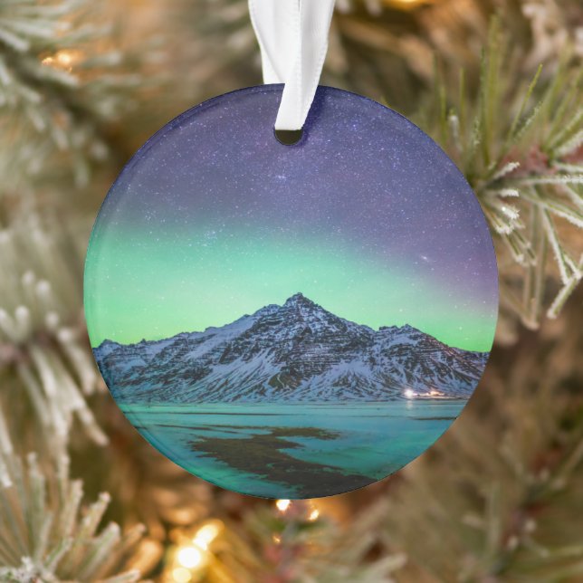 Ice & Snow | Aurora Borealis Milky Way Iceland Ornament (Tree)